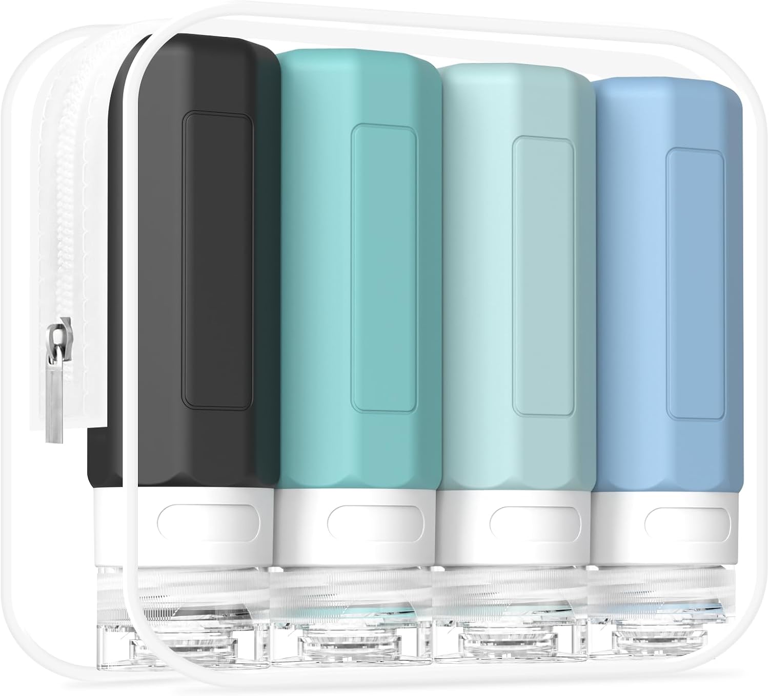 Redfly Travel Bottles for Toiletries 3oz, Silicone Travel Size Containers | Tsa Approved Travel Size Toiletries Bottles, Leak Proof Shampoo Containers, Refillable Travel Kit Essentials(Gray)