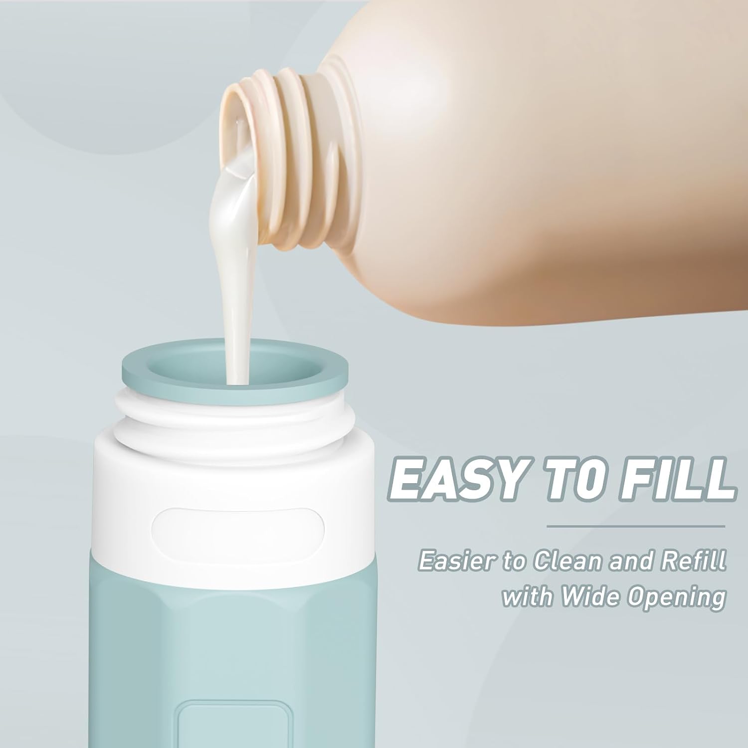 Redfly Travel Bottles for Toiletries 3oz, Silicone Travel Size Containers | Tsa Approved Travel Size Toiletries Bottles, Leak Proof Shampoo Containers, Refillable Travel Kit Essentials(Gray) - Image 2