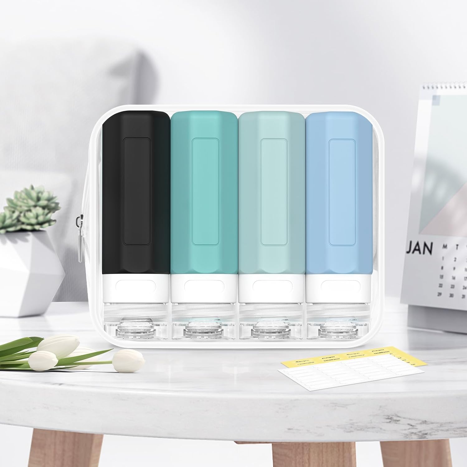 Redfly Travel Bottles for Toiletries 3oz, Silicone Travel Size Containers | Tsa Approved Travel Size Toiletries Bottles, Leak Proof Shampoo Containers, Refillable Travel Kit Essentials(Gray) - Image 7