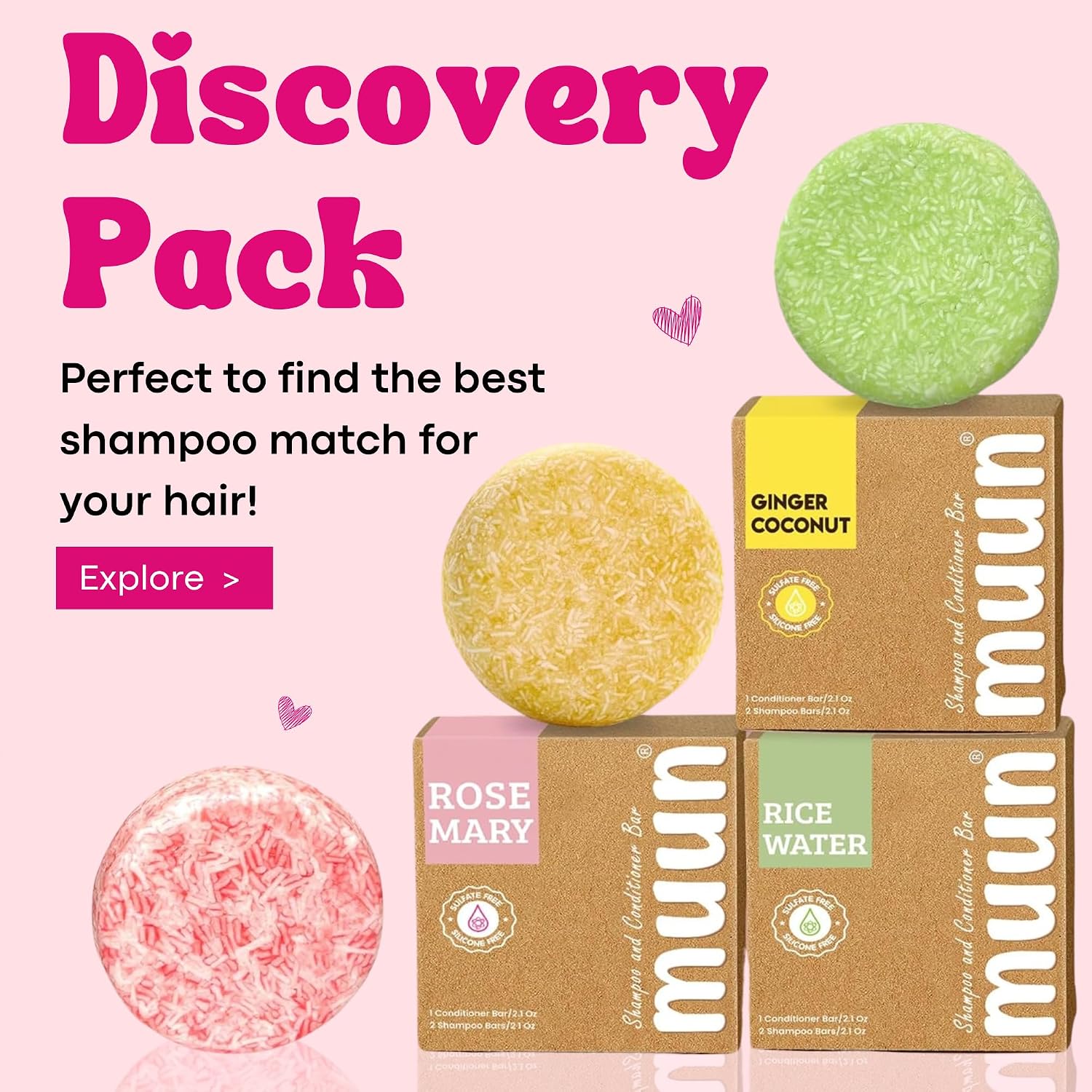 Muun Rosemary Shampoo and Conditioner Bar Set 3 - Natural Solid Hair Growth Soap Bars for Women with Straight, Curly or Thinning Hair for Anti-Hair Loss, Regrowth, pH Balanced, Sulfate & Silicone Free - Image 7