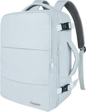 Taygeer Carry On Backpack, 40l Travel Backpack for Women Airline Approved | Cute Underseat Personal Item Travel Bag With Shoe Compartment, Casual Daypack Gifts for Friend Hiking Outdoor Weekend,Blue