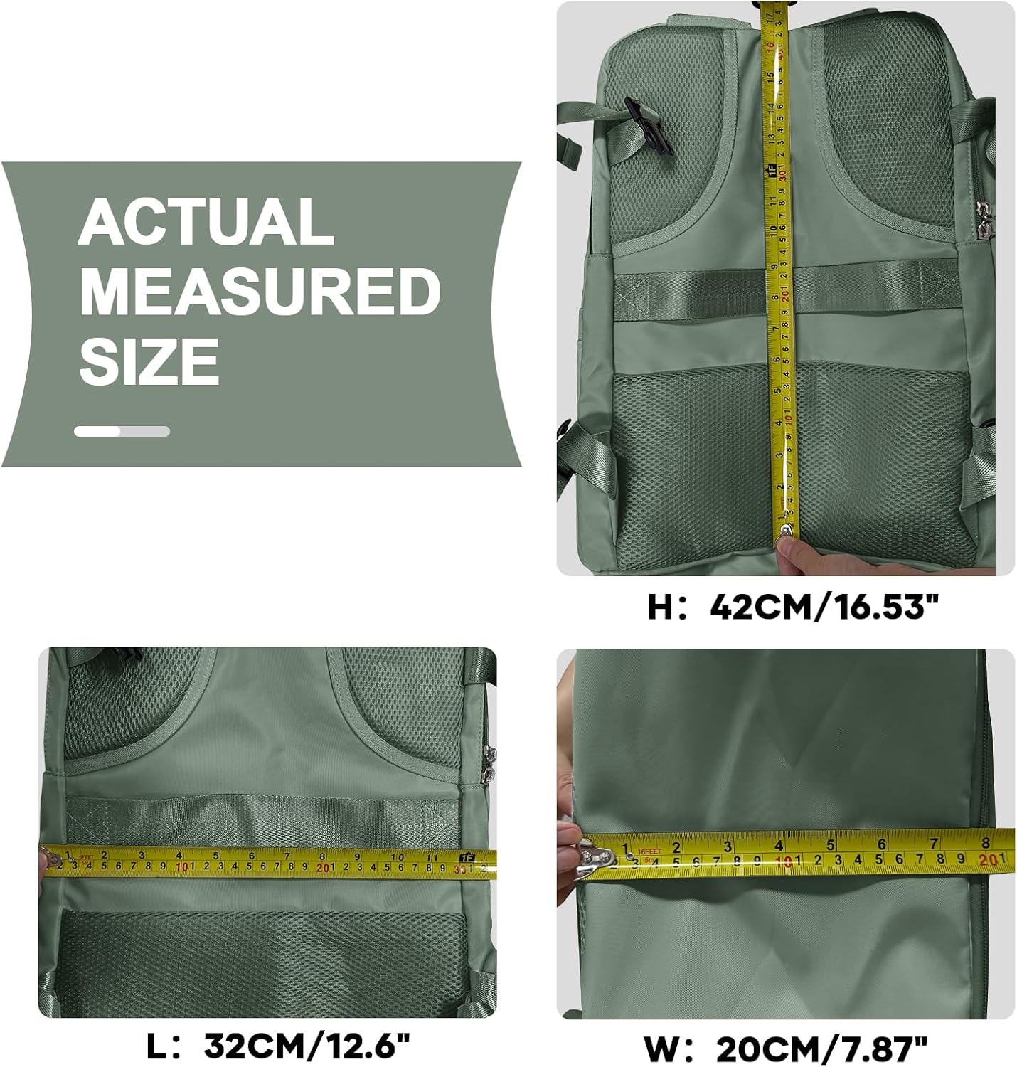 coowoz Travel Backpack For Women Men,Carry On Backpack,Hiking Backpack Waterproof Outdoor Sports Rucksack Casual Daypack Travel Essentials(Olive Green) - Image 8